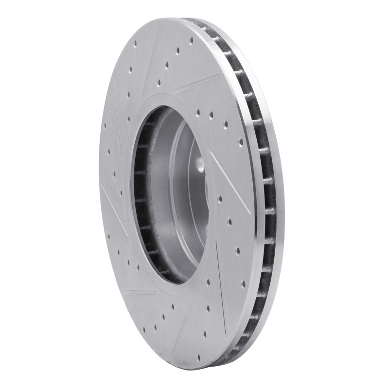 Land Rover Range Rover Brake Rotor (1) - Front Right - R1 Concepts - Drilled & Slotted - Silver - `03-`05